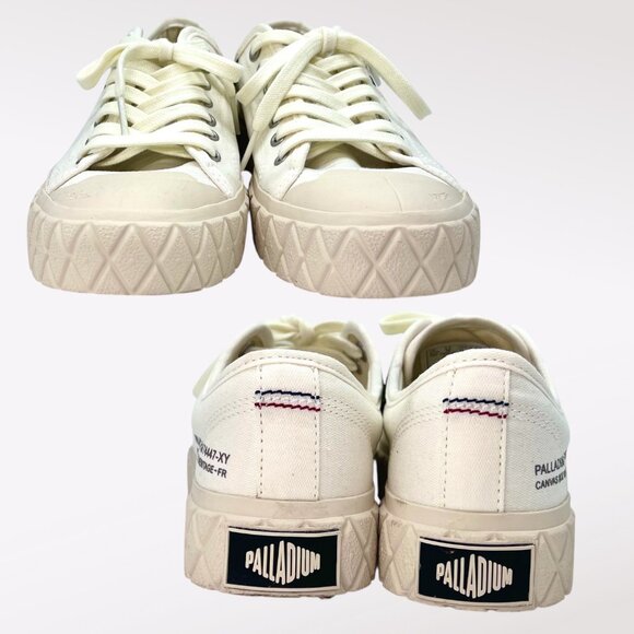 Palladium Palla Ace Organic White Canvas Sneakers Women’s 7.5 - Picture 7 of 8